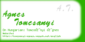 agnes tomcsanyi business card